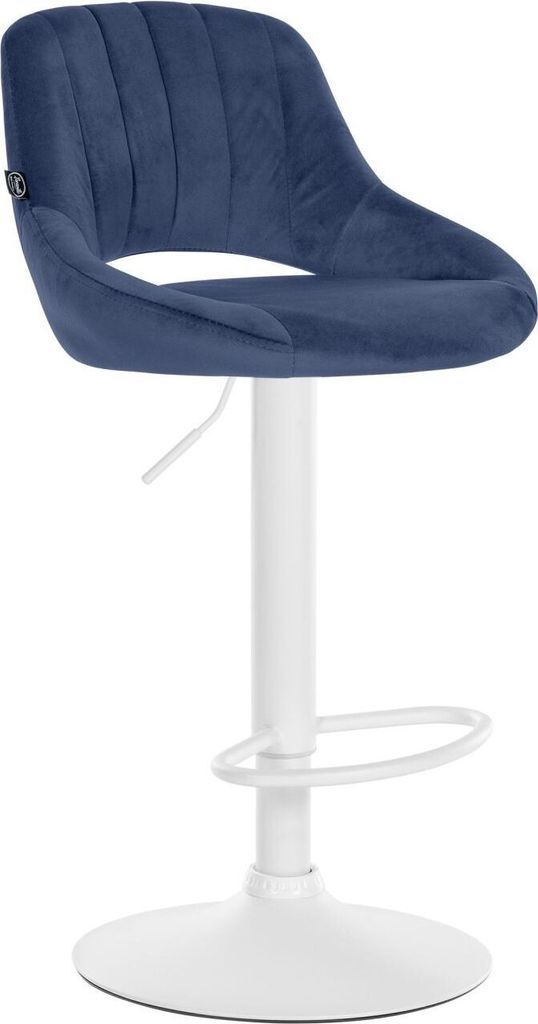 Barhocker Milet Samt weiß blau