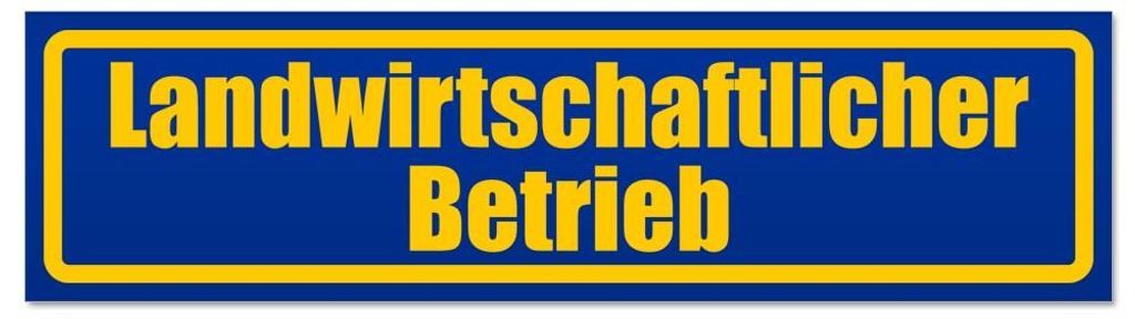 Kiwistar - Autoaufkleber - Blau - 60 x 16 cm - Landwirtschaftlicher Betrieb - Hinweis Aufkleber Sticker für Auto, Kfz, Fahrrad, PKW, LKW