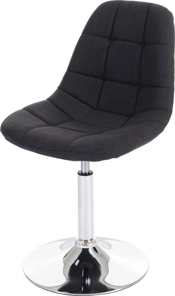 Chaise pivotante design rétro en textile gris avec pied métal chromé