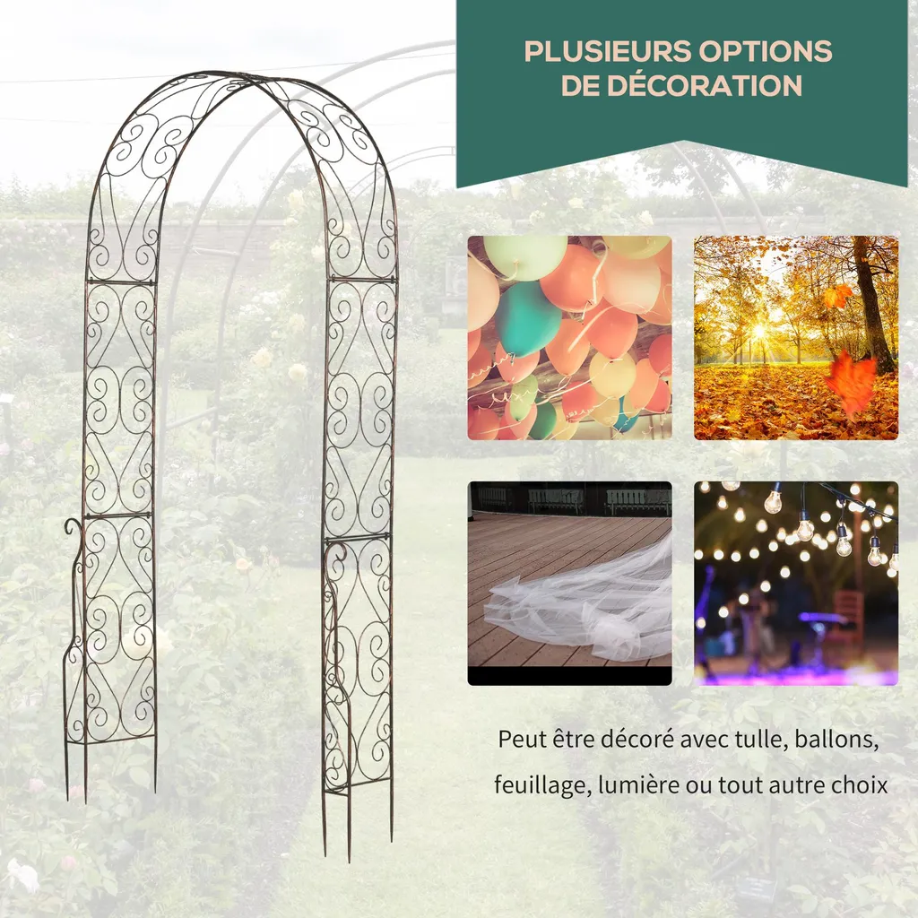 Arche Décorative de Jardin pour Créer un Passage Fleuri et Ombragé - 4