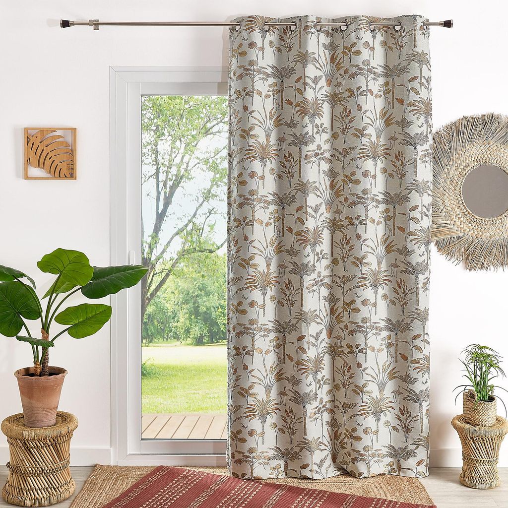 Exotischer Jacquard-Vorhang mit Palmenmotiv