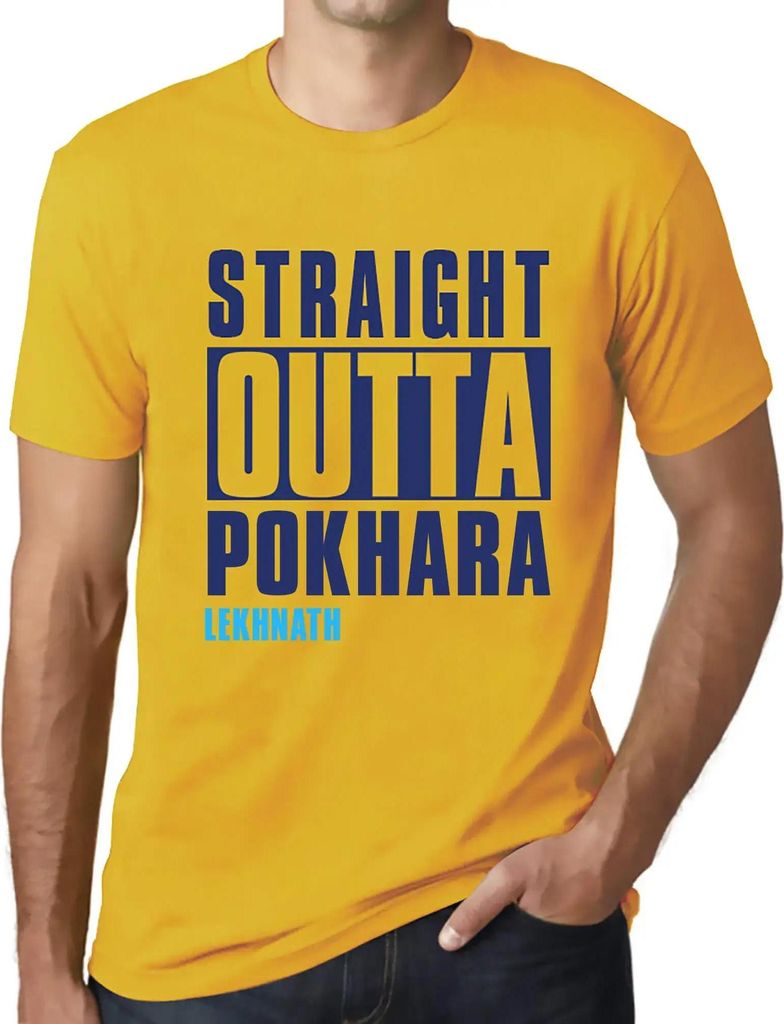Herren Grafik T-Shirt Direkt aus dem Pokhara Lekhnath – Straight Outta Pokhara Lekhnath – Öko-Verantwortlich Vintage Jahrgang Kurzarm Lustige ...