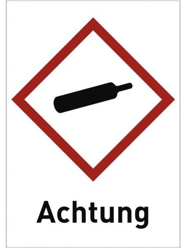 Dreifke® Aufkleber Gas unter Druck (GHS 04) Achtung, Folie, Produktbild 