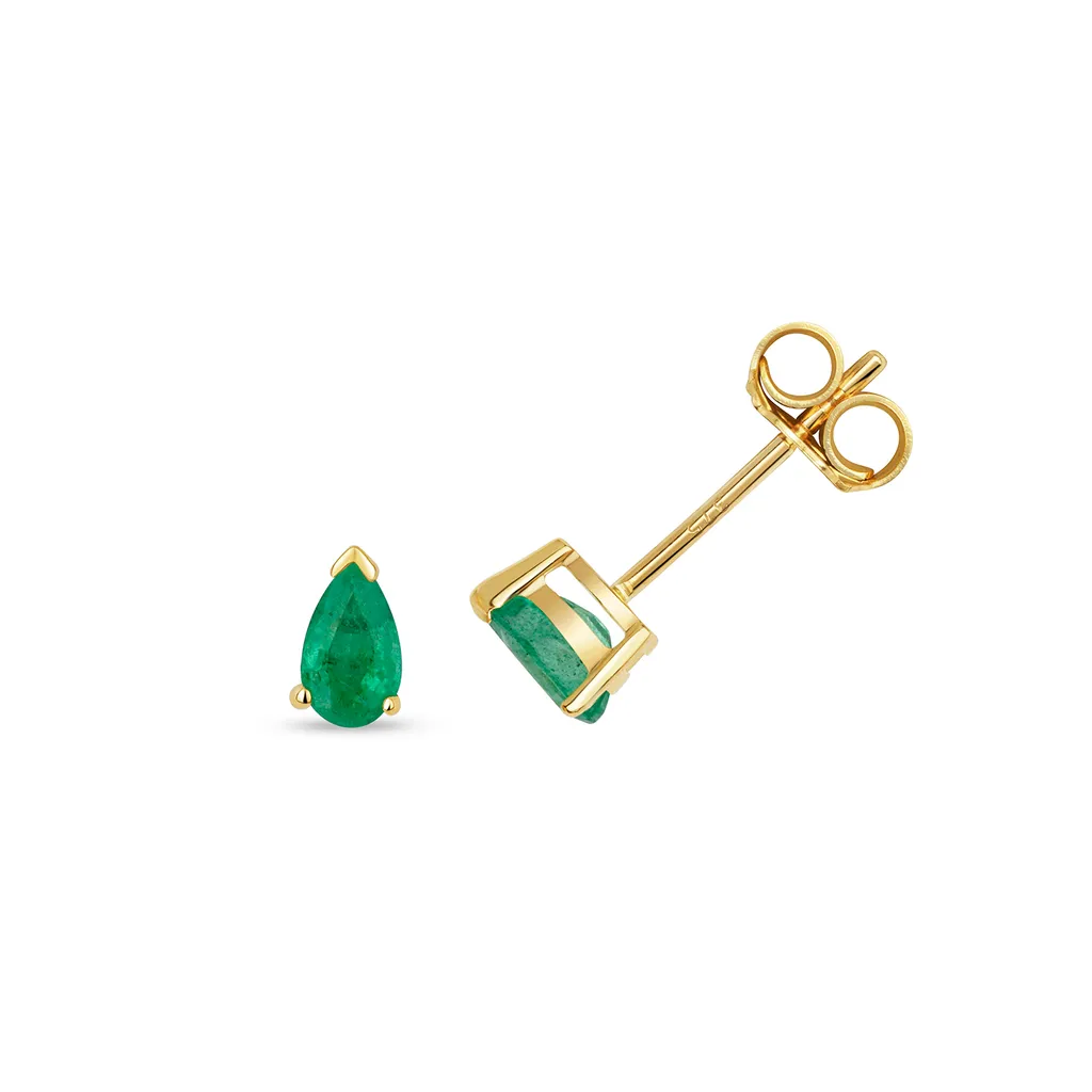 Boucles d'Oreilles Or 375/1000 Emeraude TRS3150 - Bijou Femme Luxe