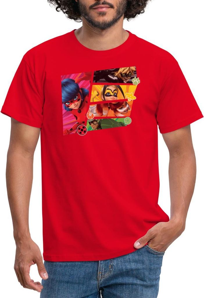 Spreadshirt Miraculous Superhelden Männer T-Shirt, 3XL, Rot