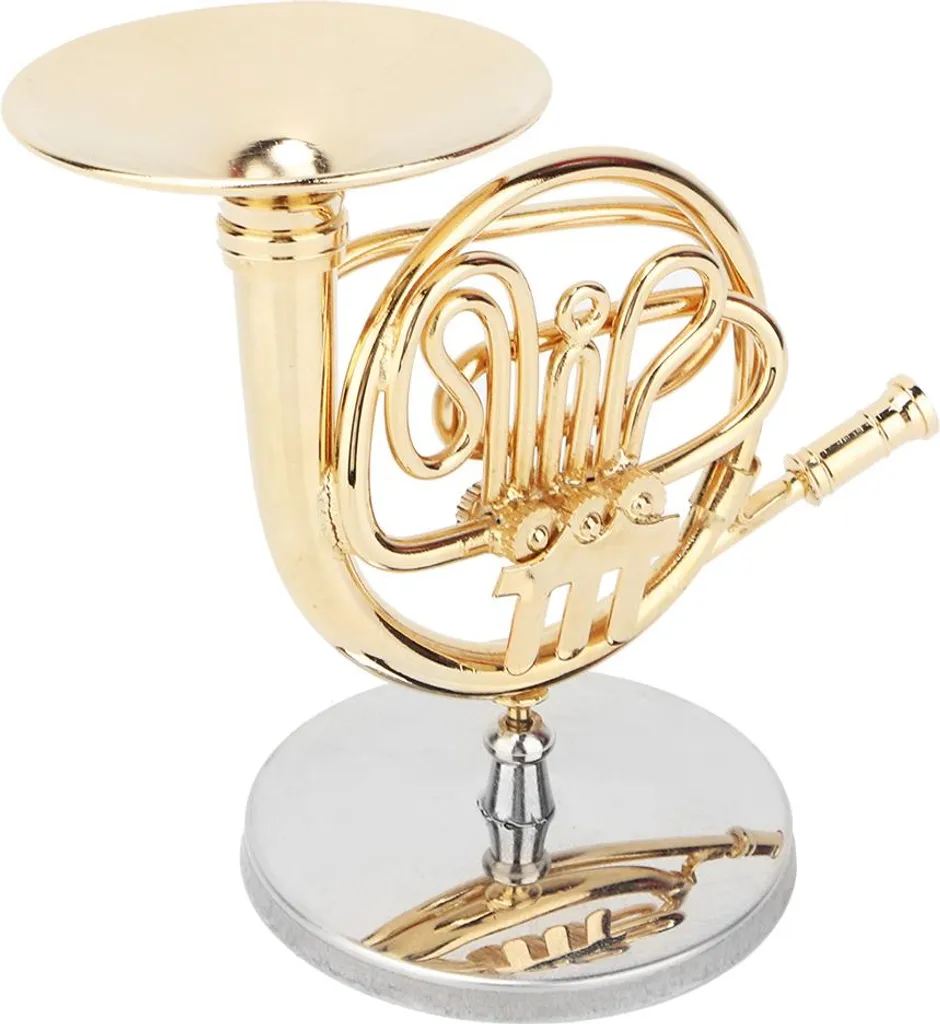 Décoration instrument de musique : mini cor de chasse pour mélomane - 4