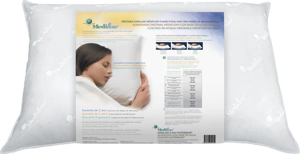 Oreiller à eau Ajustable Mediflow Fibre 5001 - Soutien Cervical 40x80cm