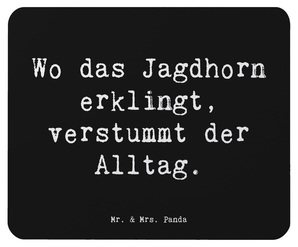 Mr. & Mrs. Panda Mouse Pad Spruch Jagdhorn Melodie - Schwarz - Geschenk, Tradition, laptop mauspad, Instrument, Musik, mousematte, Lernen, Mousepad...
