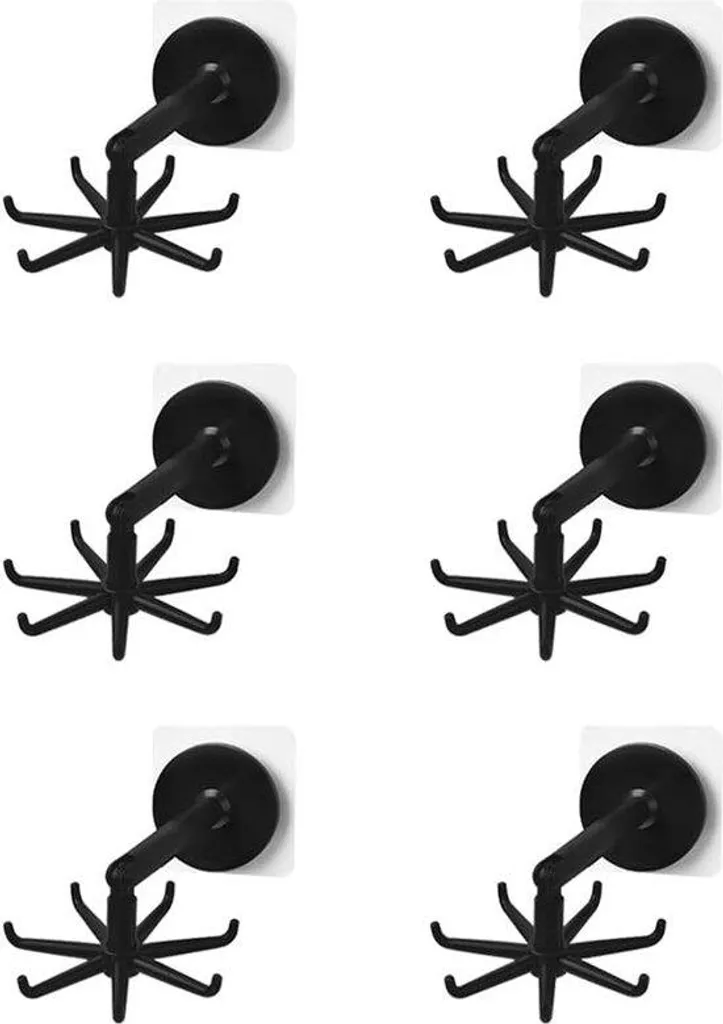 Pinces Multiusages Rotation 360 Degrés Lot de 6 Coloris Noir et Blanc