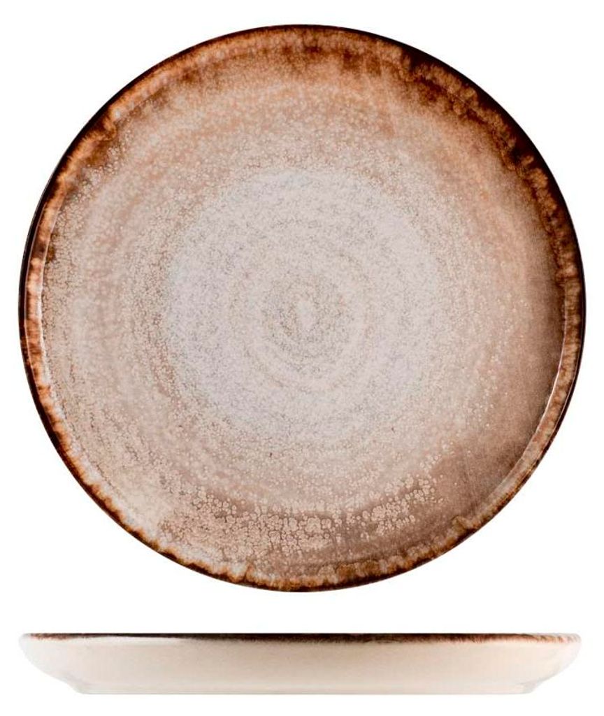 H&H, Artisanal, Set mit 12 Obsttellern, aus Steingut, braun, 21 cm