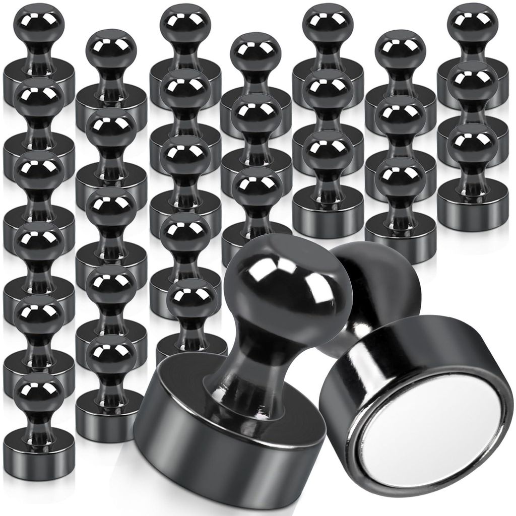 30 starke schwarze Magnete, 12 x 16 mm, Neodym-Minimagnete für Magnettafeln, Kühlschränke, Pinnwände, Kegelmagnete, Whiteboards und das Büro.