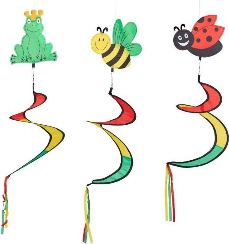 Windspiel Spirale Tiermotiv 3er Set Produktbild 
