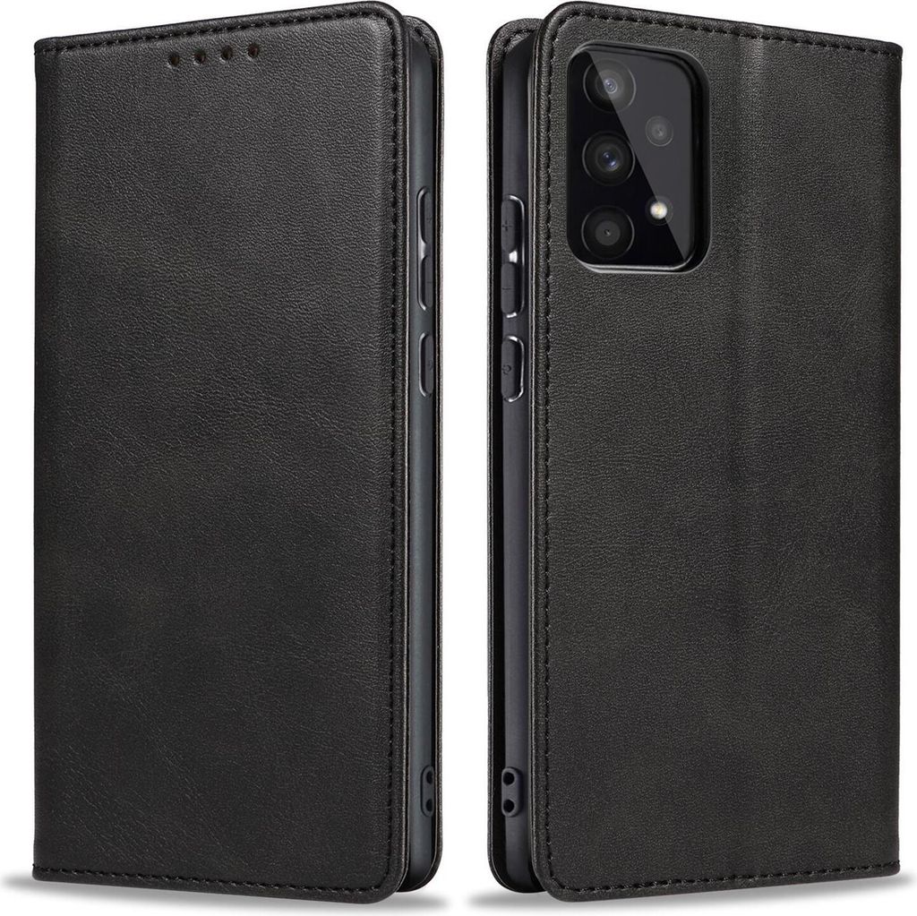 Handyhülle für Samsung Galaxy A33 5G Kunstleder Flip Cover Hülle Handytasche Case Kartenfach Farbe: Schwarz