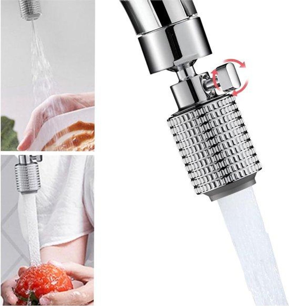 Küchenarmatur mit Wasserbeschleuniger - drehbar - 2 Brennstoffarten - Einstellknopf