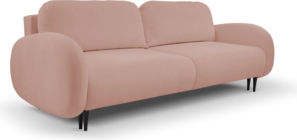 DomoHome SOFT Sofa 2-Sitzer Schlafsofa mit Schlaffunktion Bettkasten 2 Zierkissen – Eleganz Modernes Design für Wohnzimmer und Schlafzimmer Maß...