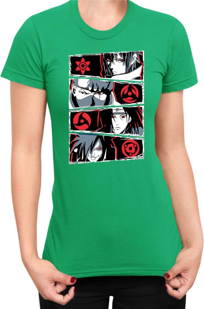 Damen T-Shirt Naruto Sharingan Users, Lady L / Grün