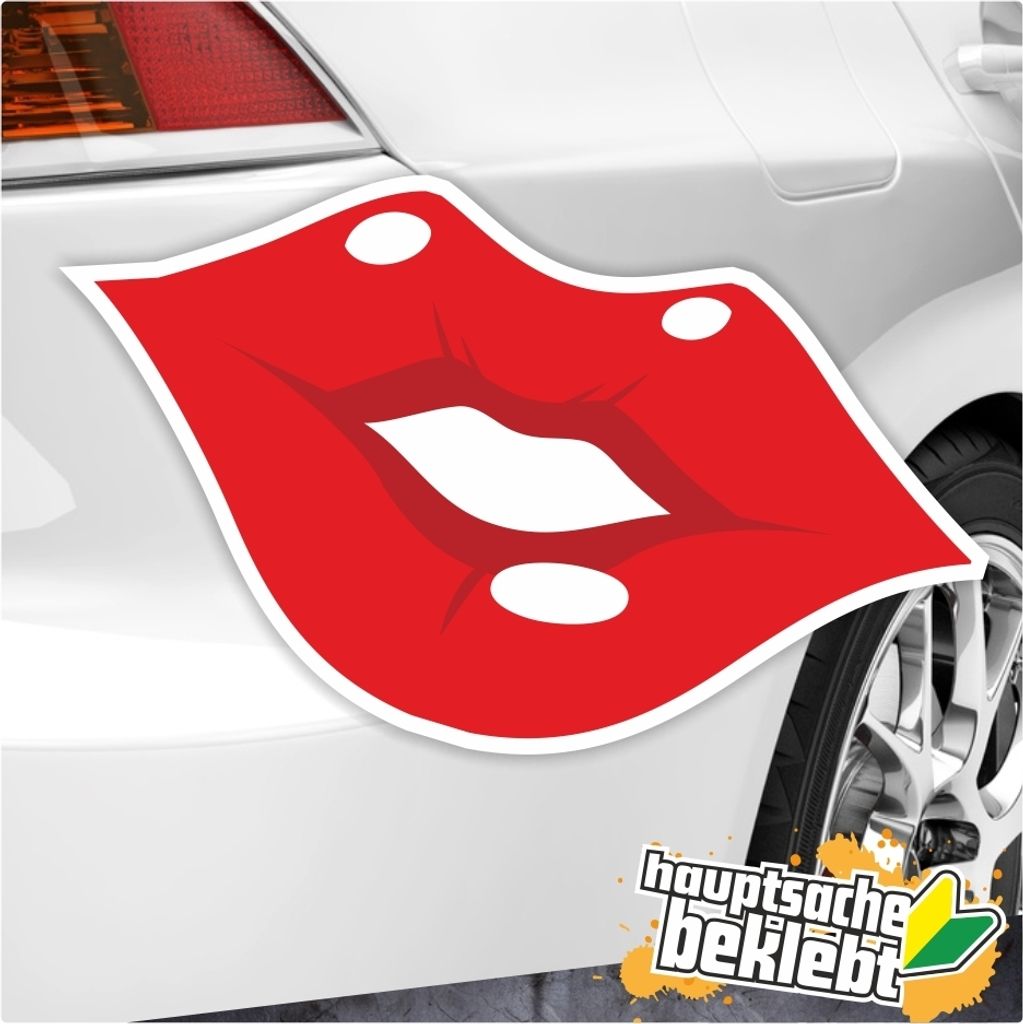 Kiwistar - Autoaufkleber - Kussmund Aufkleber - für Auto, Laptop, Fahrrad, LKW, Motorrad Aufkleber mehrfarbig Sticker Decal