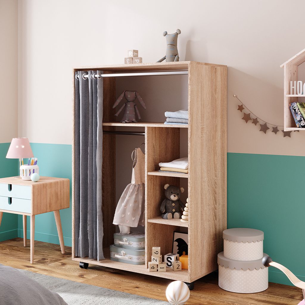 Kleiderschrank Vicco Doros Sonoma 100 x 146.6 cm offen rollbar, Model 40637
