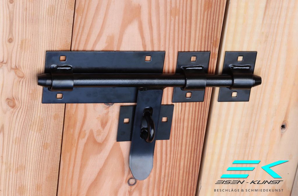 UHRIG Schwarzer Türriegel, Riegelschloss, Schieberiegel, abschließbarer Türriegel , schwerer Torriegel, Bolzenriegel