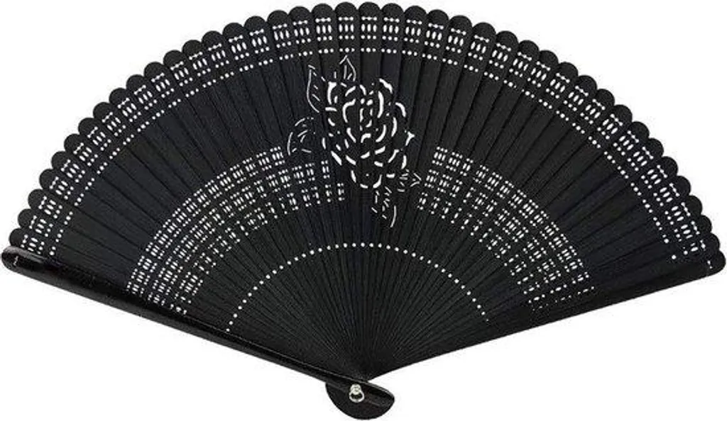 Éventail en bambou noir robuste 18 cm - Finition artisanale élégante