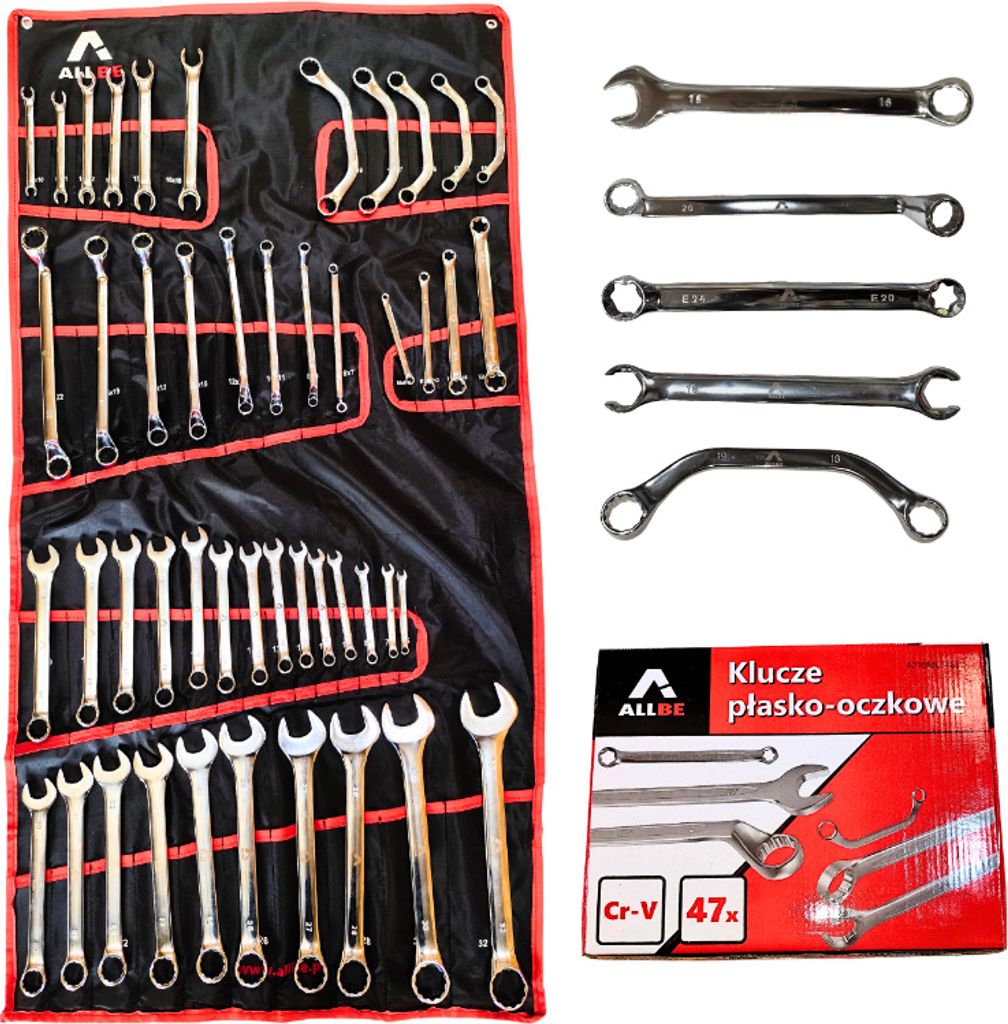 Ring-Maulschlüssel Set 47-tlg. CRV | Torx Sechskant gekröpft Werkzeug