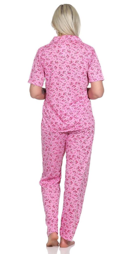 Damen Pyjama kurzarm Schlafanzug Pyjama-Set; Pink XL/42
