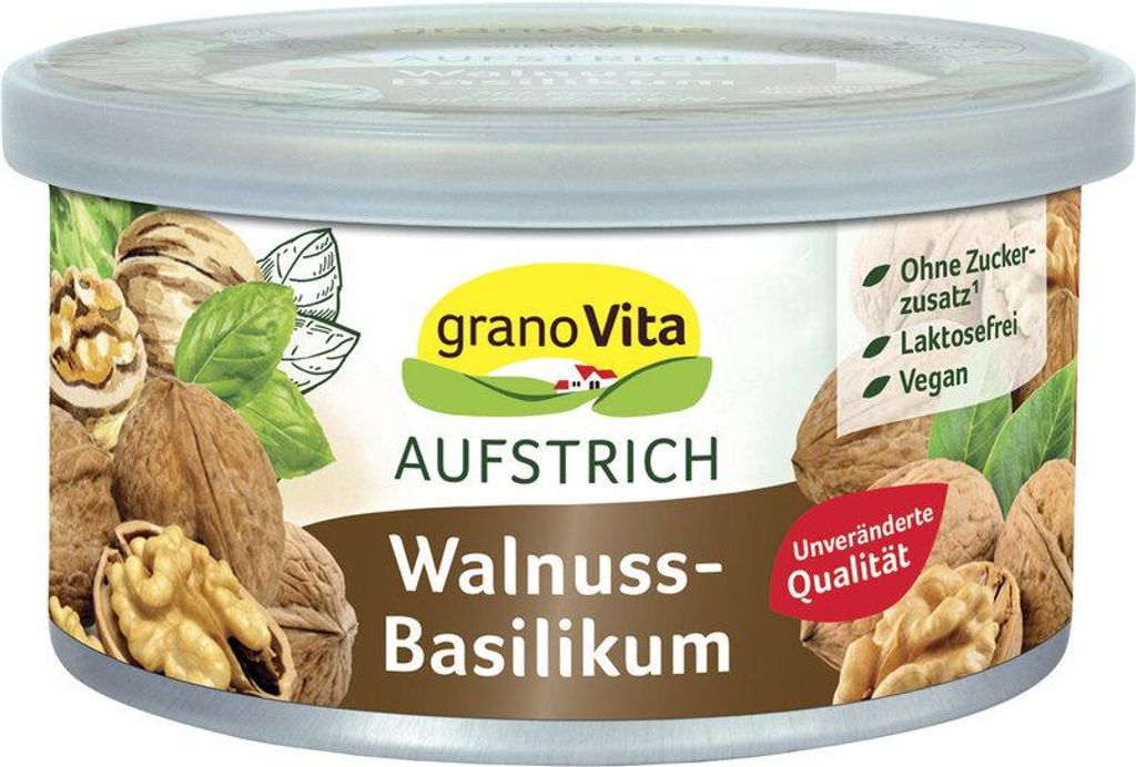 granoVita Veganer Brotaufstrich Walnuss-Basilikum