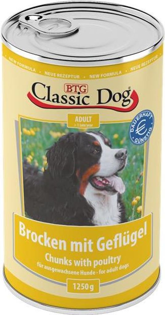 Classic Dog - Dose Brocken 6x1250g | mit Geflügel Produktbild 