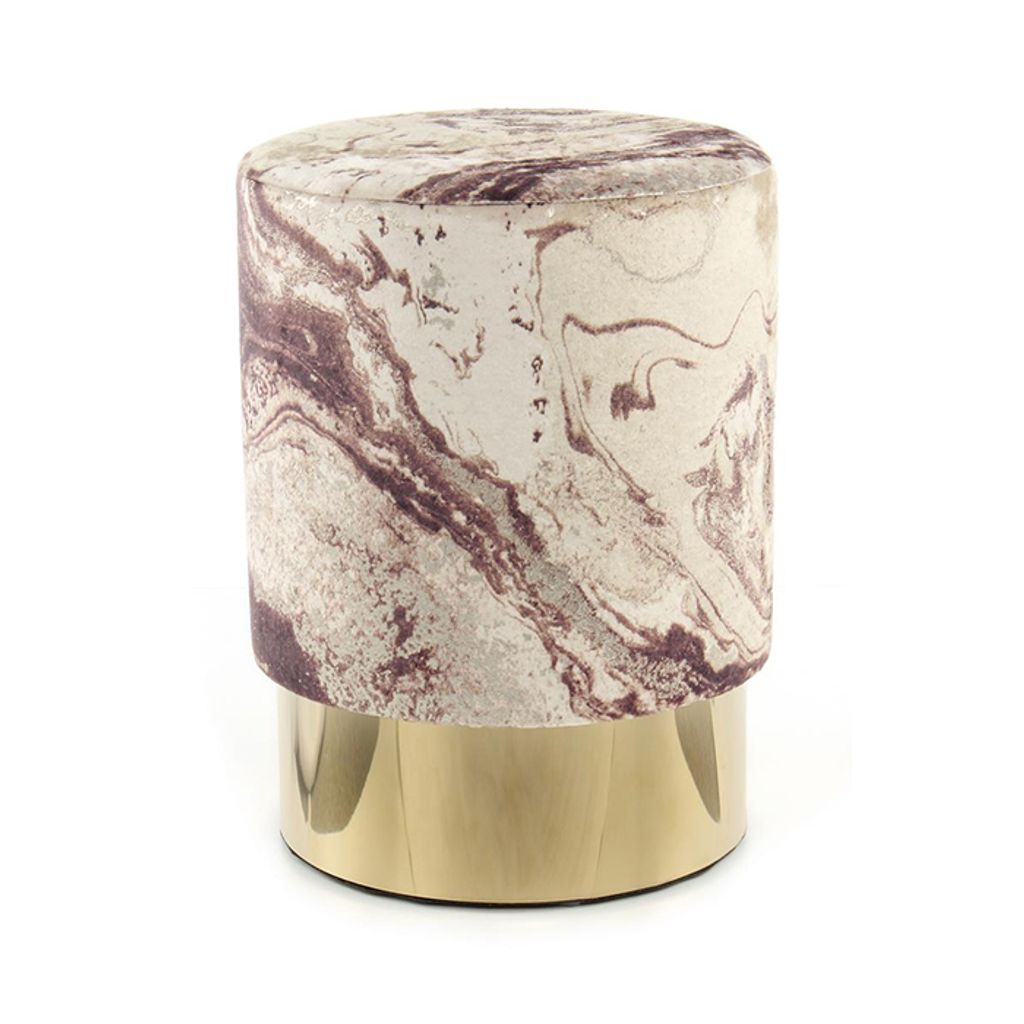 QIYANO Pouf Bena Creme - Glamour-Effekt, Wohnzimmer, Schminktisch, Design