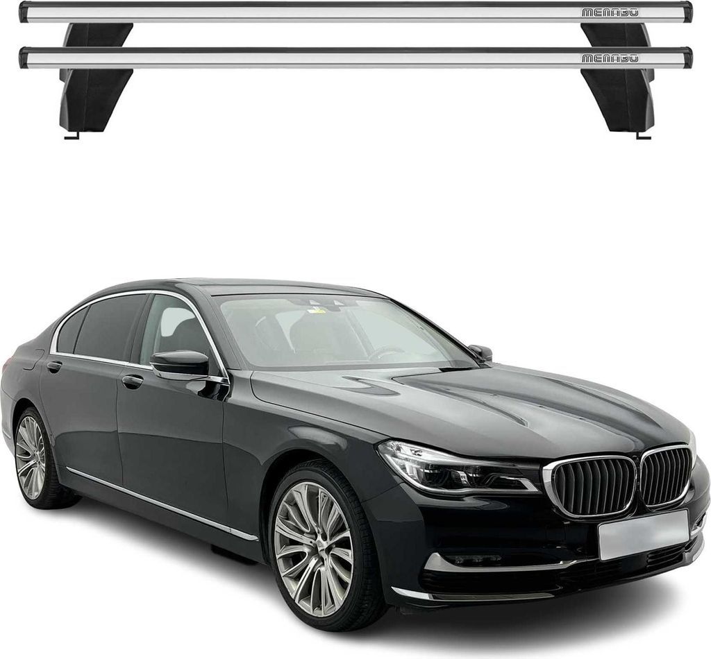 Menabo Dachträger Grundtäger für BMW 7er G11 G12 2015-2022 75kg Alu Silber 2 tlg