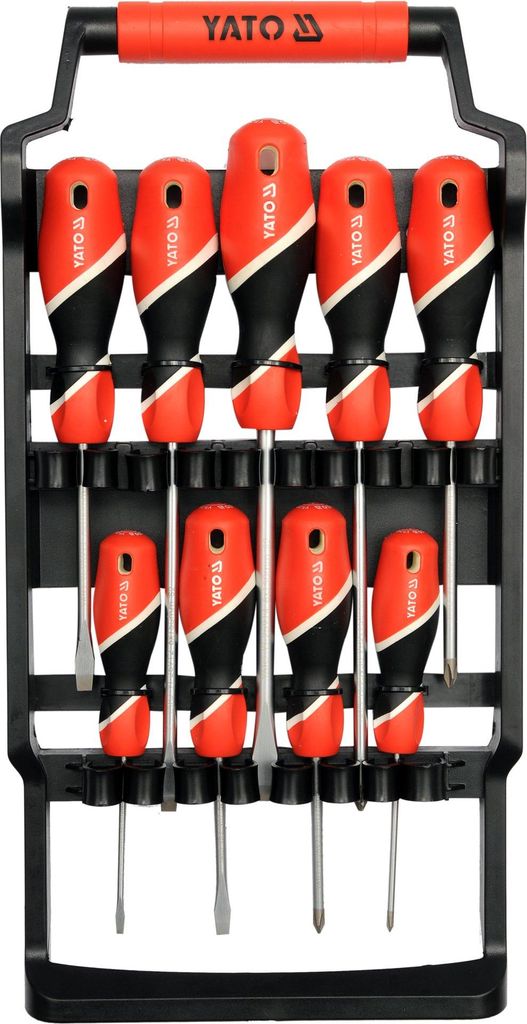 Yato Schraubendreher Satz von 9pcs flach / Kreuz Schraubendreher S2 58 Hrc 25968