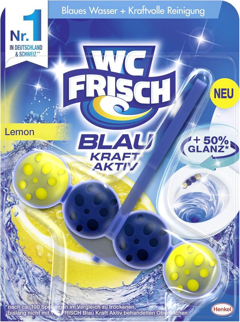 WC Frisch Duftspüler Kraft BLAU Lemon 50g