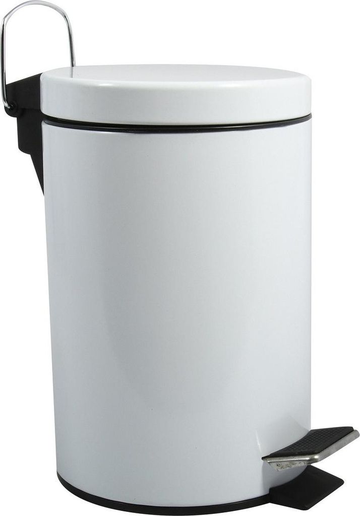 MSV Bad/Toiletten-Treteimer - weis - 5 Liter - 20 x 28 cm Produktbild 