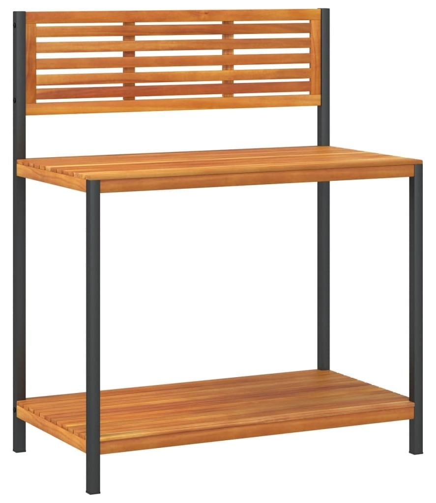 vidaXL Záhradný pracovný stôl 90x50x110 cm z masívneho Obrázok produktu 