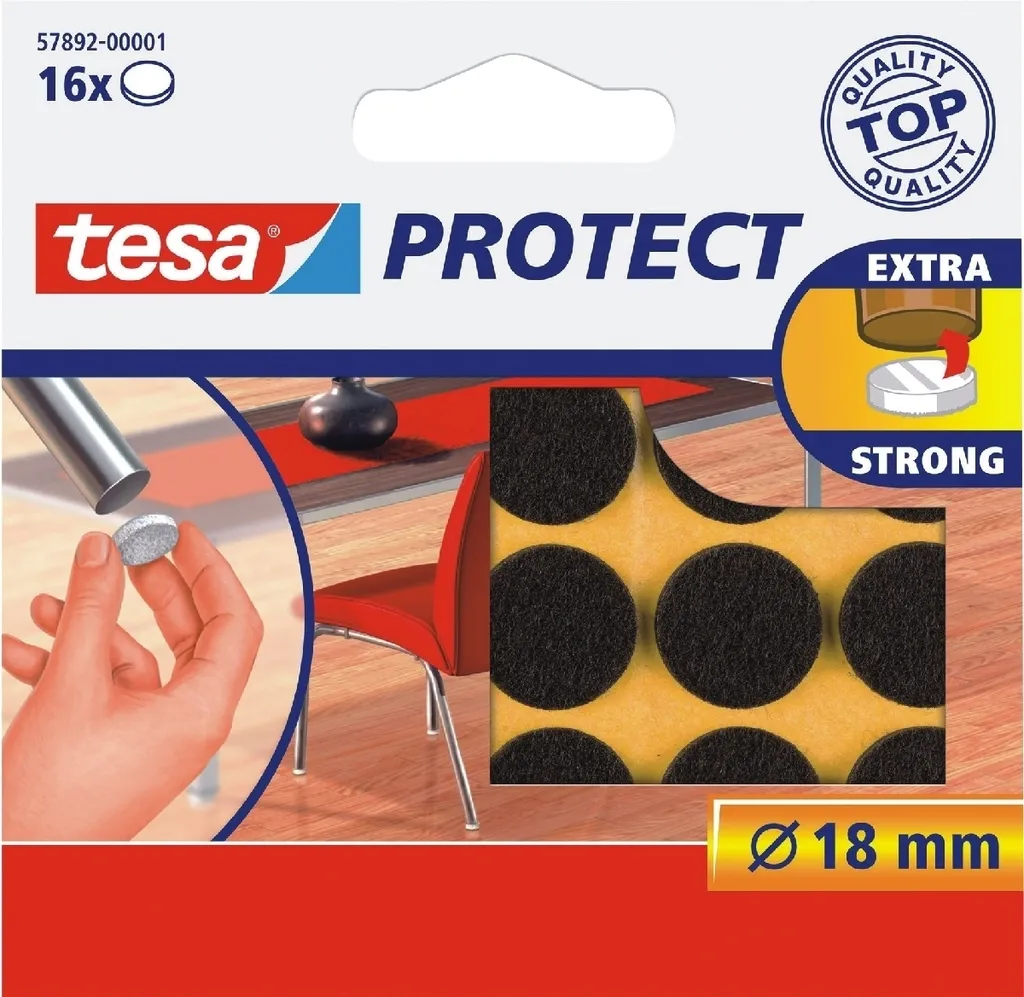 Patins en feutre Protect 18mm ronds ultra-adhésifs brun Lot de 20 pcs