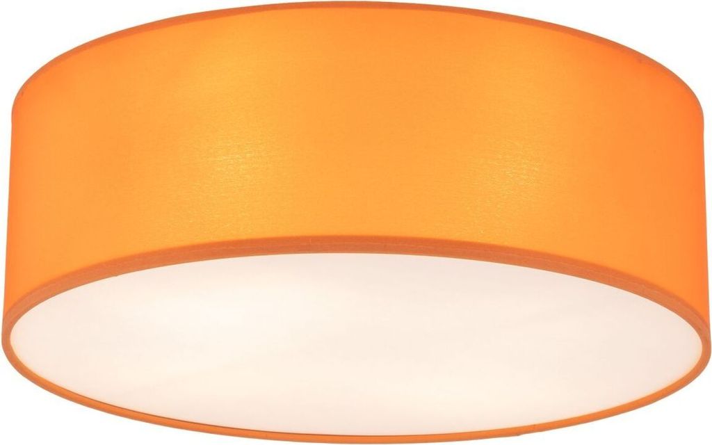 Kinderzimmerleuchte Decke Stoff Metall E27 D: 38 cm rund Weiß Orange 4-flammig Deckenleuchte Kinderzimmer
