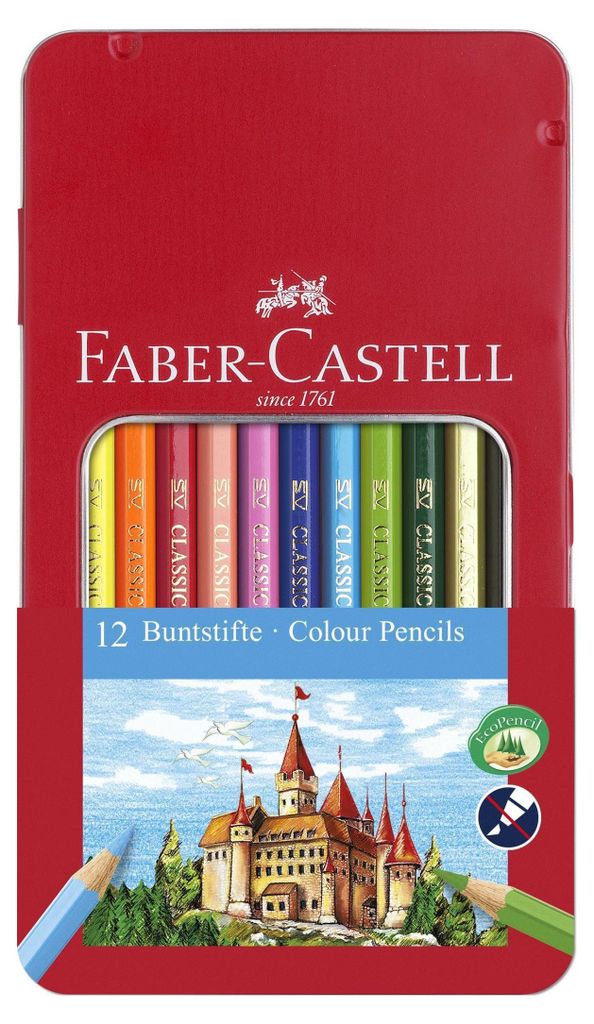 Matita colorata Faber-Castell esagonale astuccio in metallo Immagine del prodotto 