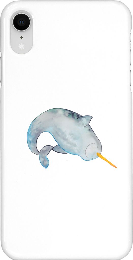 Mr. & Mrs. Panda Iphone XR Handyhülle Narwal - Weiß - Geschenk, Hausfrau, Handy Case, Wal, Kinderzimmer, Meer, Premium Kunststoff, Aufräumen, Pu...