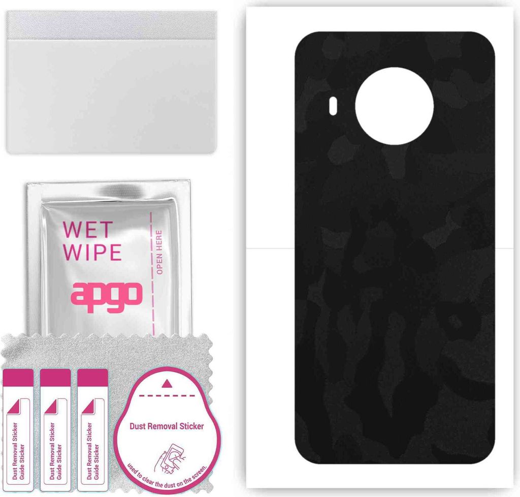 apgo Rückseite Schutzfolie, Skin, kompatibel mit Nokia X100, Hinten Displayschutzfolie aus Vinylfolie, kratzfest, einfache Montage - Schwarzes Tar...