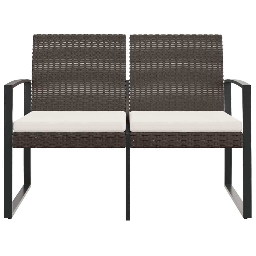 "2026 Aktion"Gartenbank - CLORIS - Terassenbänke/Parkbank bis 240 Kg, 2-Sitzer mit Kissen Braun PP-Rattan - 103,5x57x77,5 cm DEMöbel 2990209