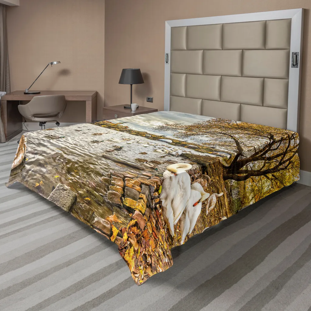 Drap de Lit Doux Vue de Prague Riverside Scene 1 Pièce Multicolore XL