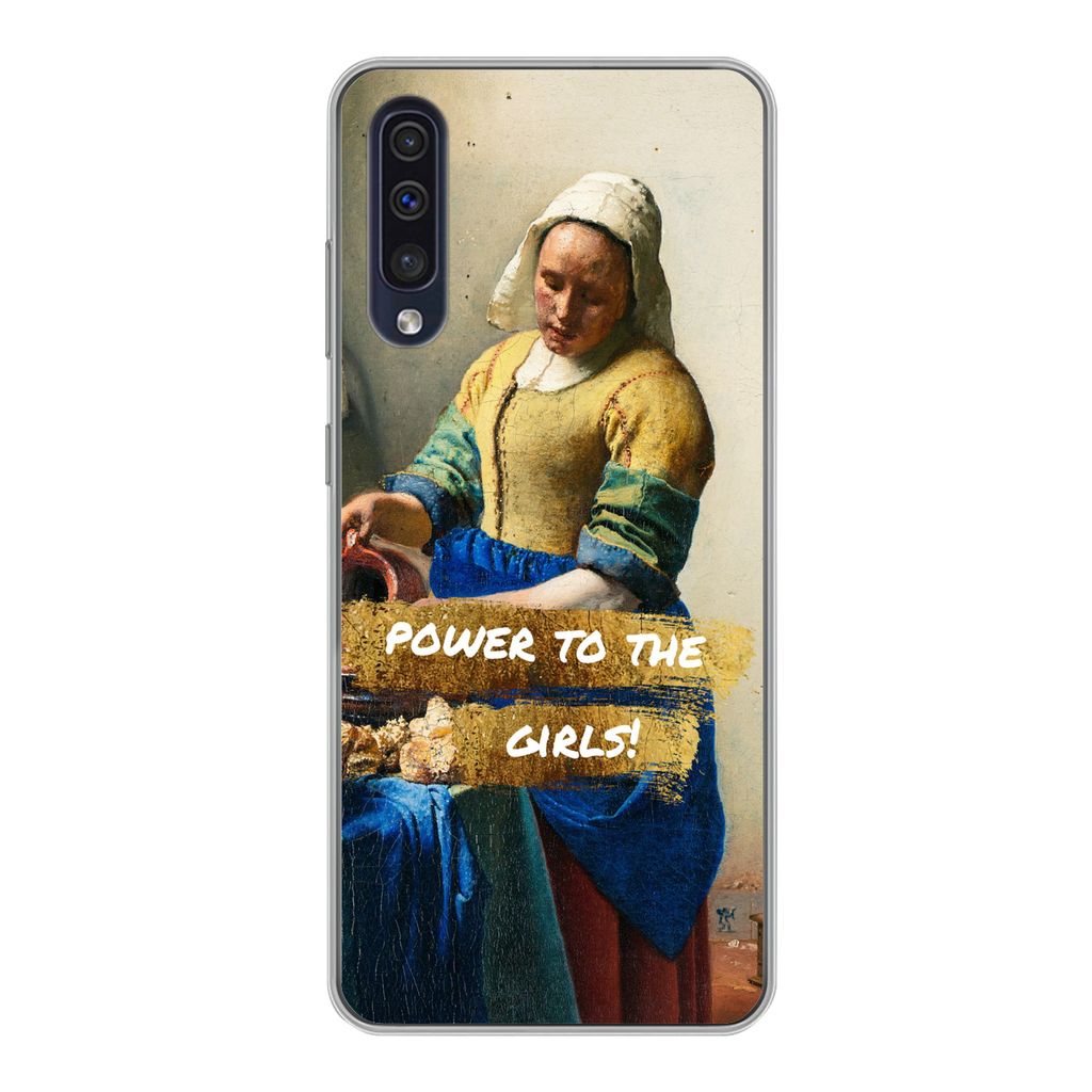 MuchoWow Handyhülle Schutzhülle Hülle für Samsung Galaxy A30s Milchmädchen - Gold - Zitate - Gemälde - Alte Meister Silikon Softcase Handy ...