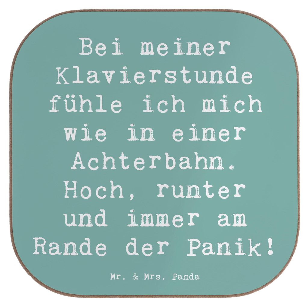 Mr. & Mrs. Panda Untersetzer für Gläser Spruch Klavier Achterbahn - Meeresbrise - Geschenk, Musikunterricht, Musikfreude, Tassen, Klavierspielen,...