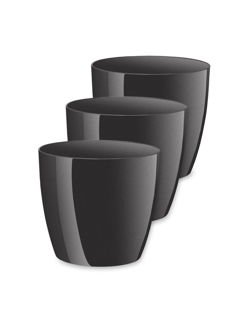 Garronda Blumentopf 3 Stück GD-0032 (Graphit05, 18, H 16cm)