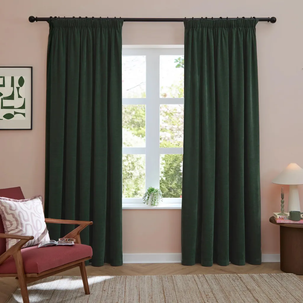 Rideaux Plissés Chenille Furn RV3603 Rembourrés - Bouteille 183x117cm