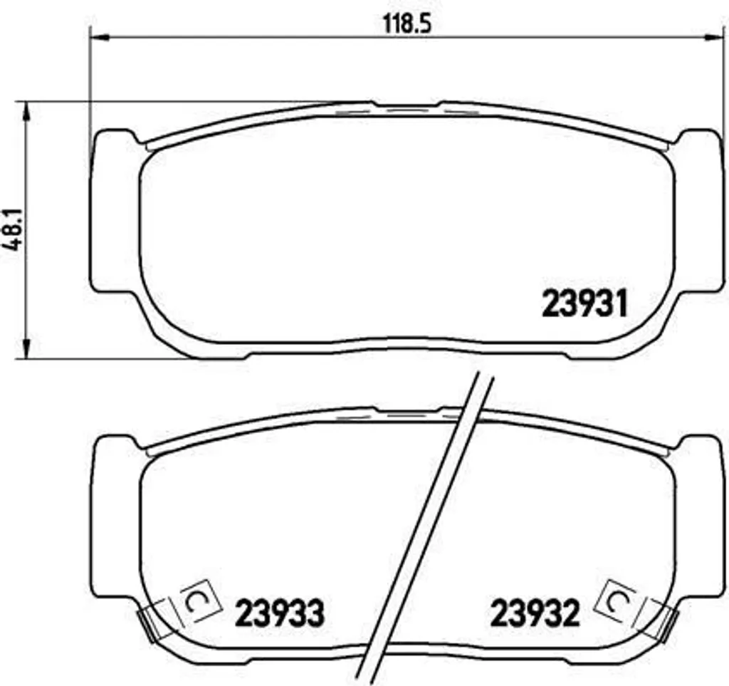 Plaquettes de frein Brembo P 30 057 pour Kia Sorento I JC - Kit Arrière