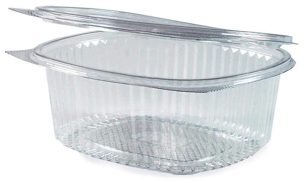 50x Feinkostbecher oval klar mit Deckel 375 ml (PET) Produktbild 