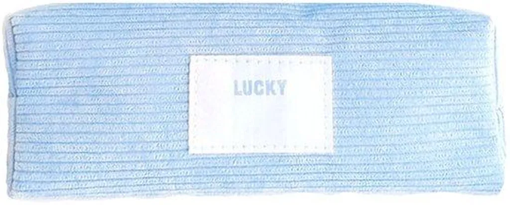 Housse de voyage bleu clair pour pinceaux de maquillage motif floral