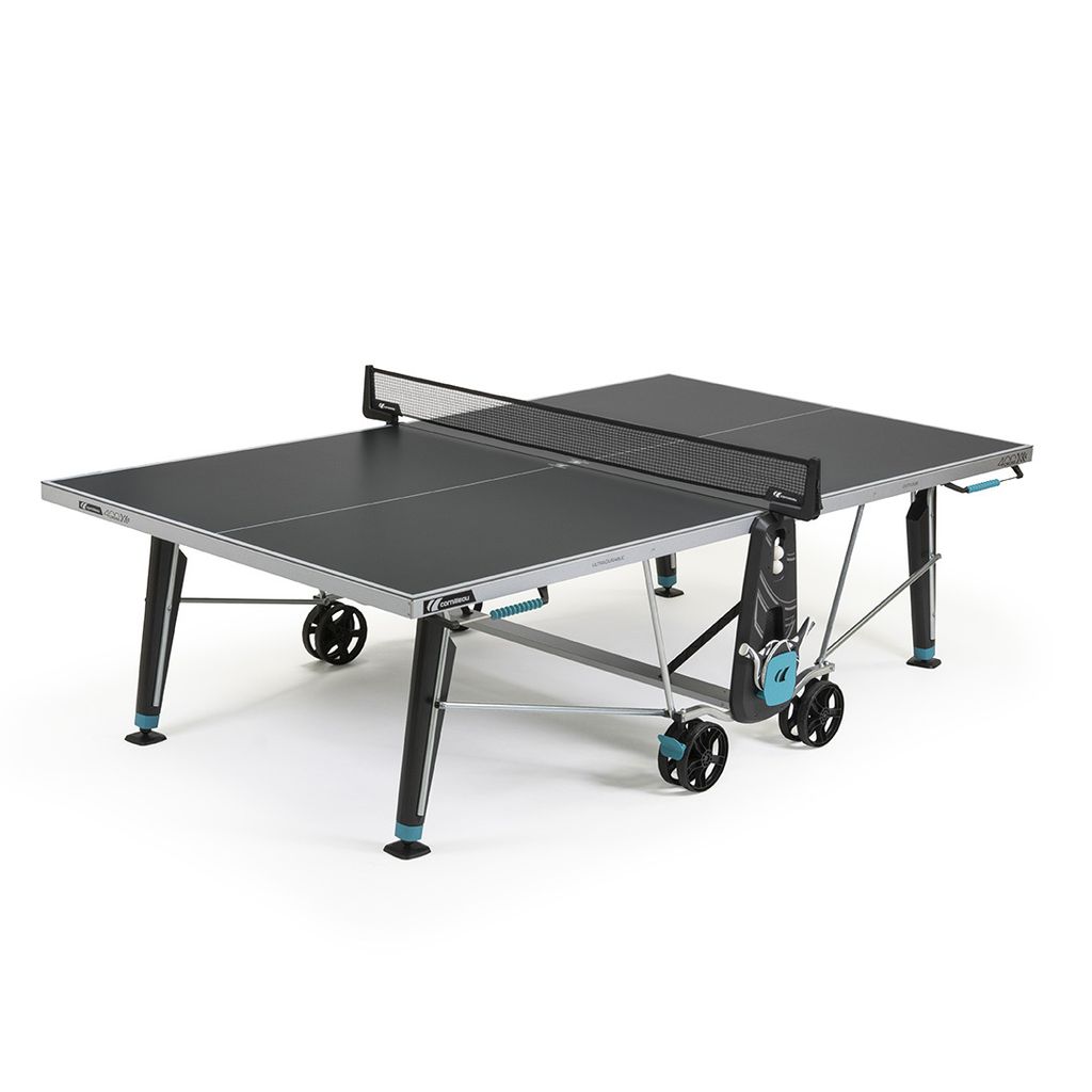 A CORNILLAU 400X outdoor table tennis table is shown against a white background.
