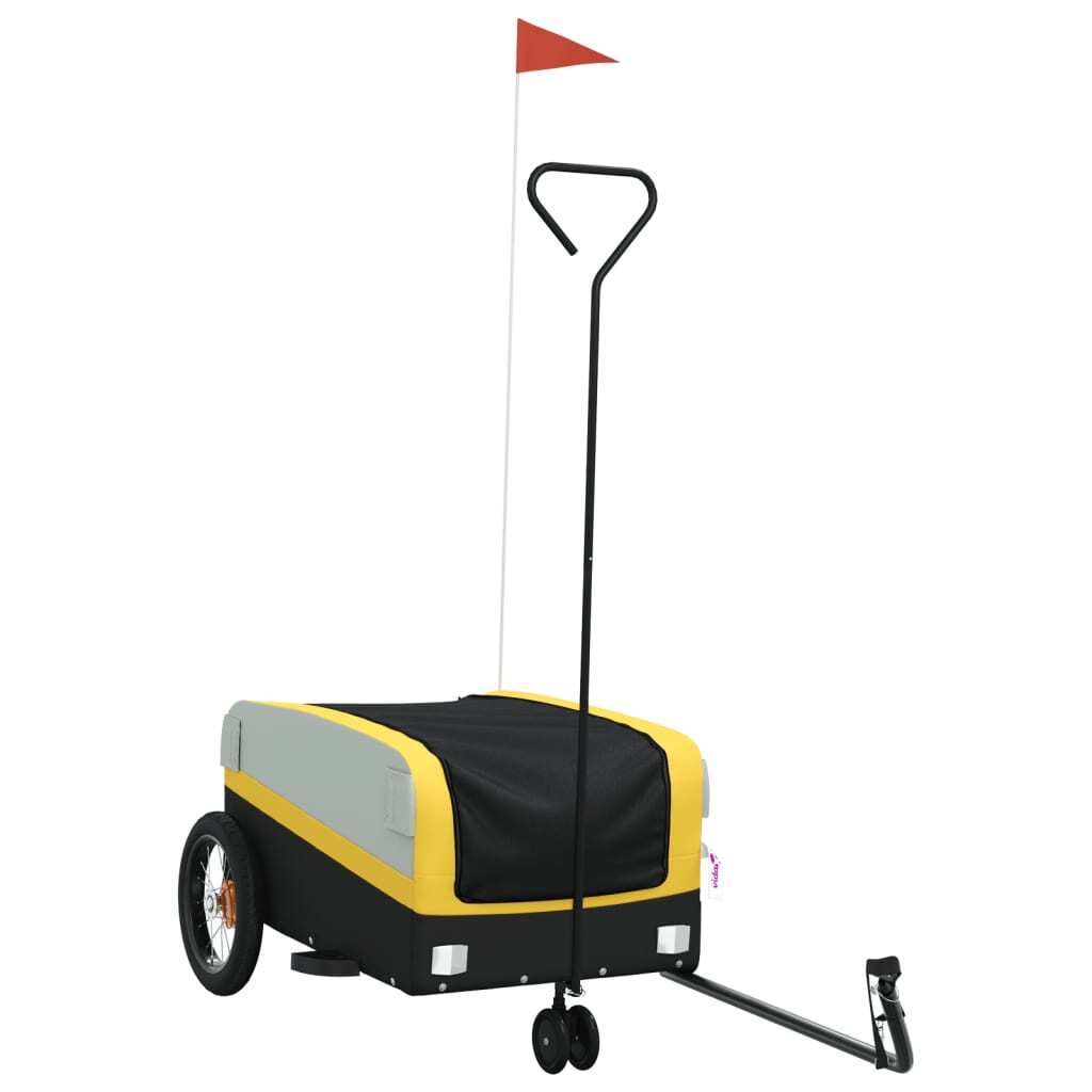 vidaXL Fahrradanhänger Schwarz und Gelb 30 kg Eisen